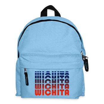 Wichita Schriftentwicklung mit Farbverlauf Blau-Ro - Kinder Rucksack - Hellblau - Vorne