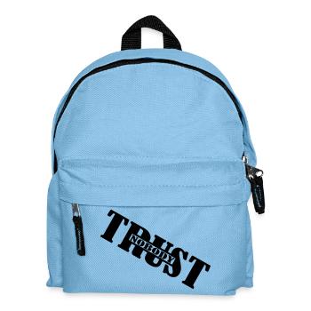 Vertraue niemandem, vertraue niemandem Logo - Kinder Rucksack - Hellblau - Vorne