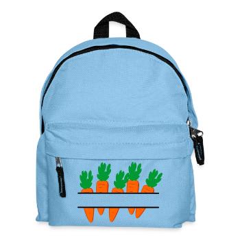 Karottenbanner mit orangefarbenen Karotten - Kinder Rucksack - Hellblau - Vorne