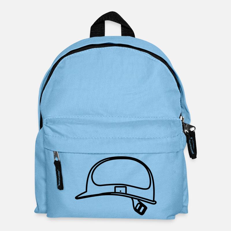 Helm Bauarbeiter Umriss Smybol - Kinder Rucksack - Hellblau