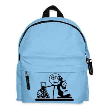 Biologist looks at seed in microscope - Kids' Backpack - light blue - Front