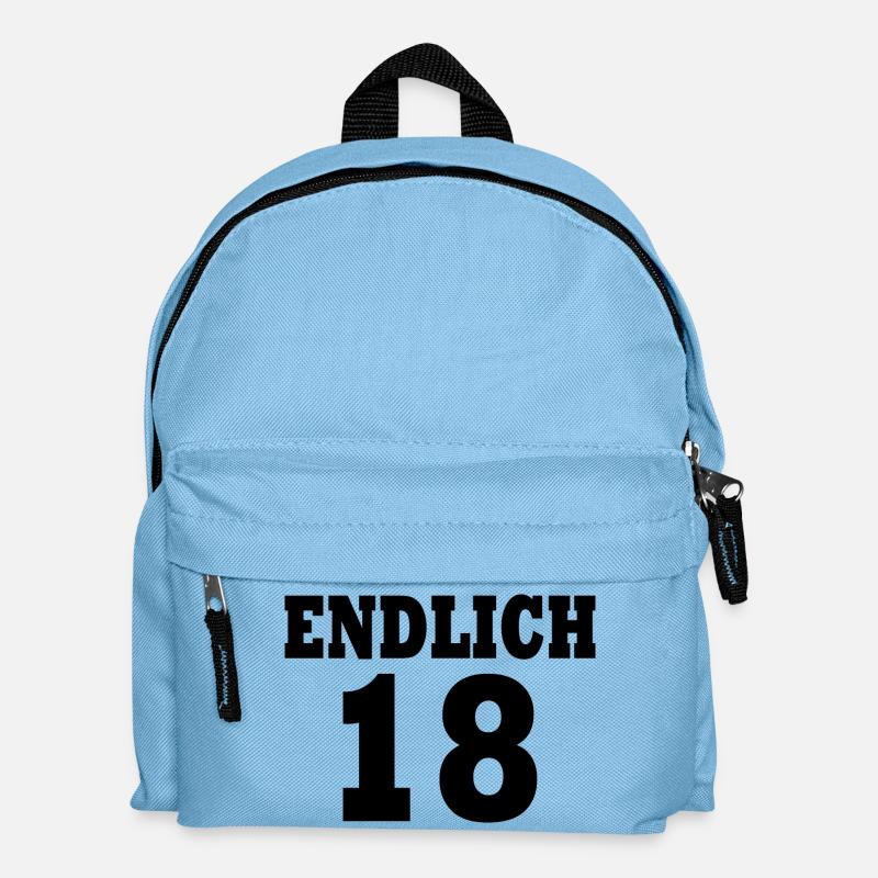 Endlich 18 - Kinder Rucksack - Hellblau