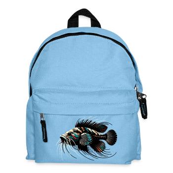Aquarium catfish, antenna catfish, minimalist - Kids' Backpack - light blue - Front