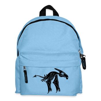 Schwarzer fliegender Dinosaurier - Kinder Rucksack - Hellblau - Vorne