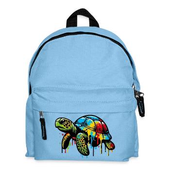 Schildkröte - Kinder Rucksack - Hellblau - Vorne