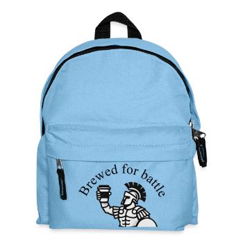 Gebrüht für die Schlacht - Gladiator Kaffee Design - Kinder Rucksack - Hellblau - Vorne