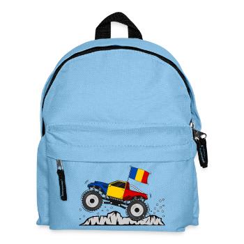 Monster Truck du drapeau roumain - Sac à dos Enfant - bleu clair - Devant