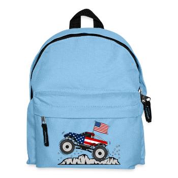 Drapeau Monster Truck USA - Sac à dos Enfant - bleu clair - Devant