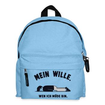 Mein Wille im Müden Moment - Kinder Rucksack - Hellblau - Vorne