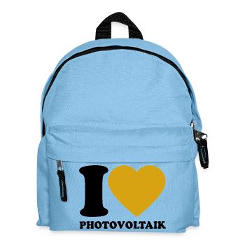 I Love Photovoltaik - Herz - Erneuerbare Energie - Kinder Rucksack - Hellblau - Vorne
