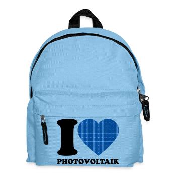 I Love Photovoltaik - Herz - Erneuerbare Energie - Kinder Rucksack - Hellblau - Vorne