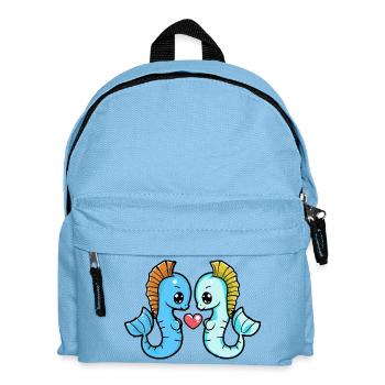 Seahorse Couple Valentine's Day - Kids' Backpack - light blue - Front