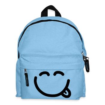 Happy face with tongue sticking out - Kids' Backpack - light blue - Front