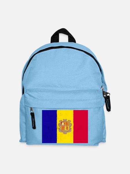 Flagge von Andorra – Symbol der Unabhängigkeit und Tradition - Kinder Rucksack - Hellblau