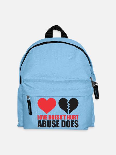 Broken Heart with Powerful Message - Kids' Backpack - light blue