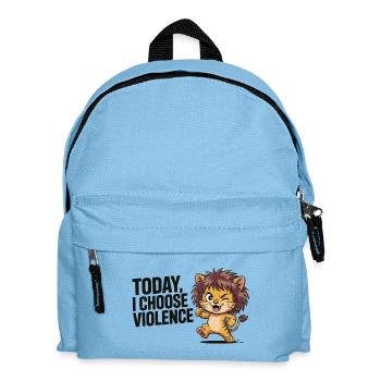 Kitten with wildness motto - Kids' Backpack - light blue - Front