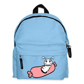 trou de chenille saucisse saucisses grill faim manger - Sac à dos Enfant - bleu clair - Devant