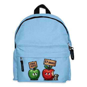 Motif de pomme amusant avec bâillon Free Hugs - Sac à dos Enfant - bleu clair - Devant