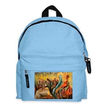 Surreal Psycho Disco Fantasy Creature Artwork - Kids' Backpack - light blue - Front