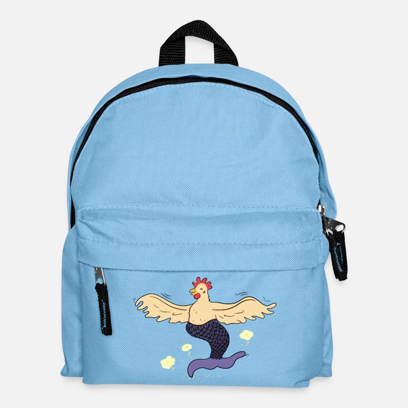 Glückliche Henne-Meerjungfrau - Kinder Rucksack - Hellblau