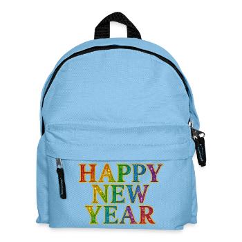 Frohes Neujahr Glitter Regenbogen Silvester - Kinder Rucksack - Hellblau - Vorne