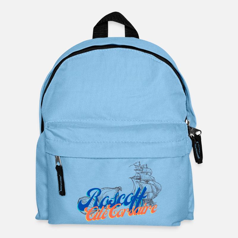 Roscoff Brittany Vintage Sailing Yachts - Kids' Backpack - light blue