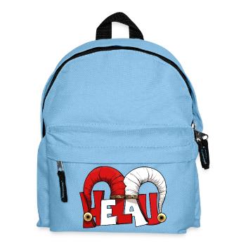 Narrenkappe Karneval Fasching Joker Helau Gruß  - Kinder Rucksack - Hellblau - Vorne