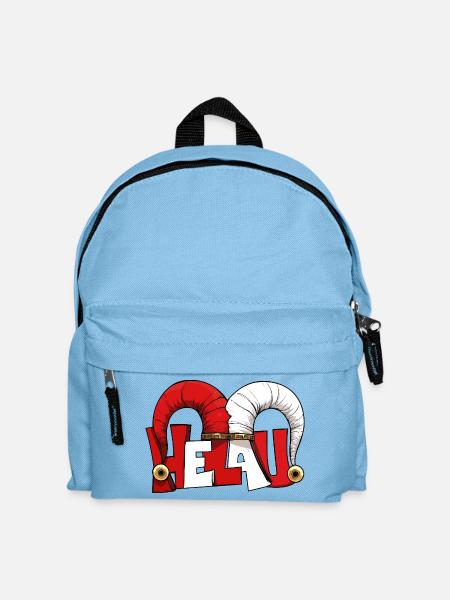 Narrenkappe Karneval Fasching Joker Helau Gruß  - Kinder Rucksack - Hellblau
