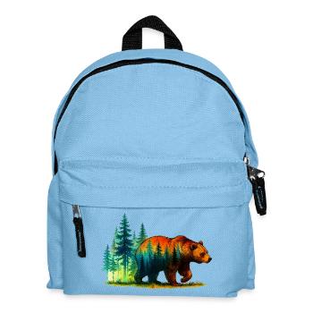 Ours Forêt Réflexion Randonnée Nature sauvage - Sac à dos Enfant - bleu clair - Devant