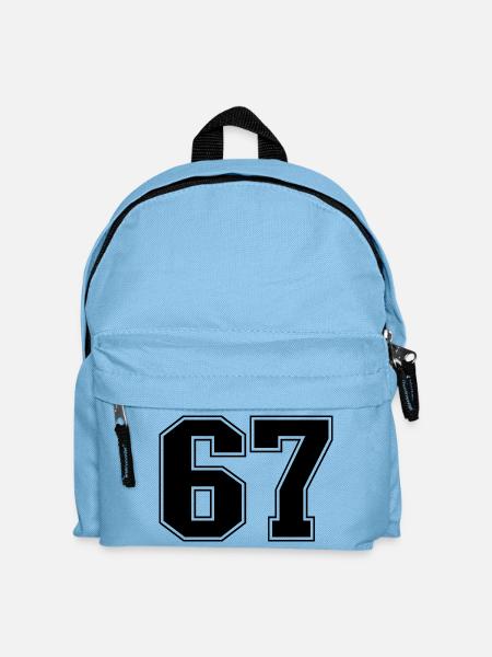 Fun 67 Zahl 6-7 6 7 Sechs Sieben - Kinder Rucksack - Hellblau