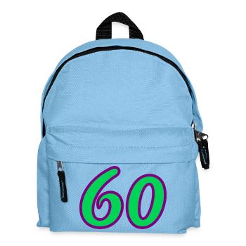 60. 60 YEARS. 60th ANNIVERSARY. 60TH BIRTHDAY. - Kids' Backpack - light blue - Front