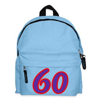 60. 60 YEARS. 60th ANNIVERSARY. 60TH BIRTHDAY. - Kids' Backpack - light blue - Front