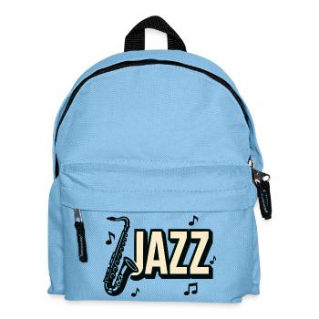 Typography jazz saxophone musical notes - Kids' Backpack - light blue - Front
