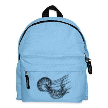 Ocean Mystery – Black & White Jellyfish Art - Kids' Backpack - light blue - Front