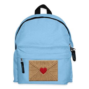 Liebesbrief im bestickten Look (gedruckt) - Kinder Rucksack - Hellblau - Vorne