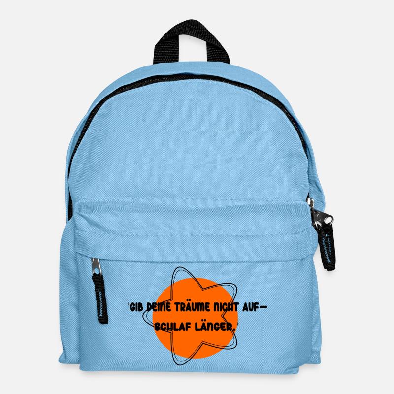 Schlaf länger, Träume frei - Kinder Rucksack - Hellblau