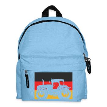 Traktor mit Deutschlandflagge – Landwirt Stolz - Kinder Rucksack - Hellblau - Vorne