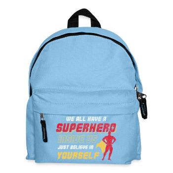 We All Have a Superhero Inside Us Design - Kinder Rucksack - Hellblau - Vorne
