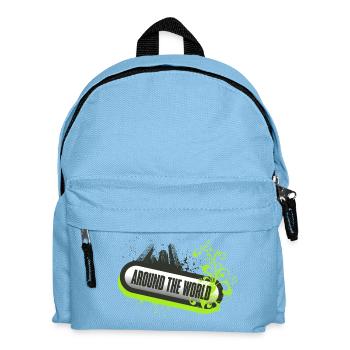 Rund um die Welt Floral Neon - Kinder Rucksack - Hellblau - Vorne