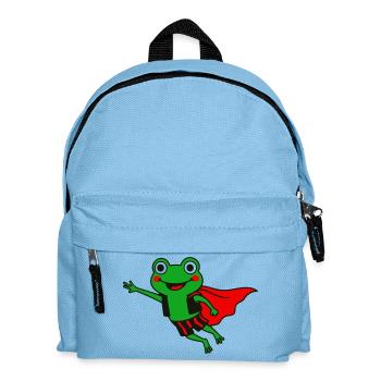 Frog hero in the Cape - Kids' Backpack - light blue - Front
