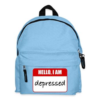 hello, i am depressed - Kids' Backpack - light blue - Front