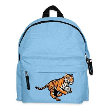 Starker Tiger Mit Fußball Für Fußballfans - Kinder Rucksack - Hellblau - Vorne