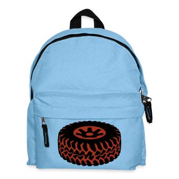 Offroad Reifen Matsch Profil - Kinder Rucksack - Hellblau - Vorne