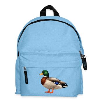 Stockente männlich in den Farben der Natur - Kinder Rucksack - Hellblau - Vorne