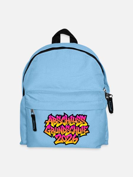 Grundschule Abschluss 2026 Graffiti - Kinder Rucksack - Hellblau