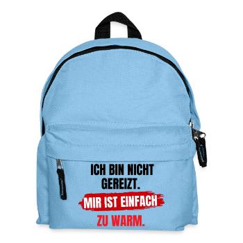 Mir Ist Einfach Warm - Kinder Rucksack - Hellblau - Vorne