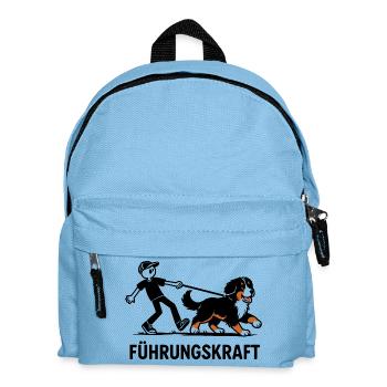 Berner Sennenhund Führungskraft Hundehalter Humor - Kinder Rucksack - Hellblau - Vorne