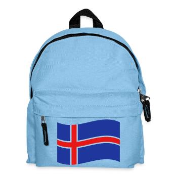 Isländische Flagge - Kinder Rucksack - Hellblau - Vorne
