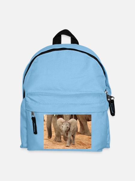 Kleines Elefantenbaby in Afrika - Kinder Rucksack - Hellblau