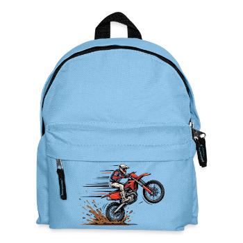 Motocross jump in the mud - Kids' Backpack - light blue - Front